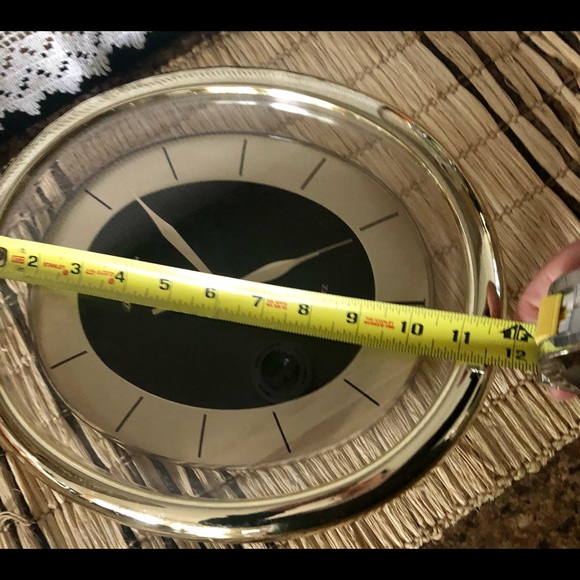 MCM BRASS FINISH WALL CLOCK WITH ROMAN NUMBERS - Picture 3 of 4